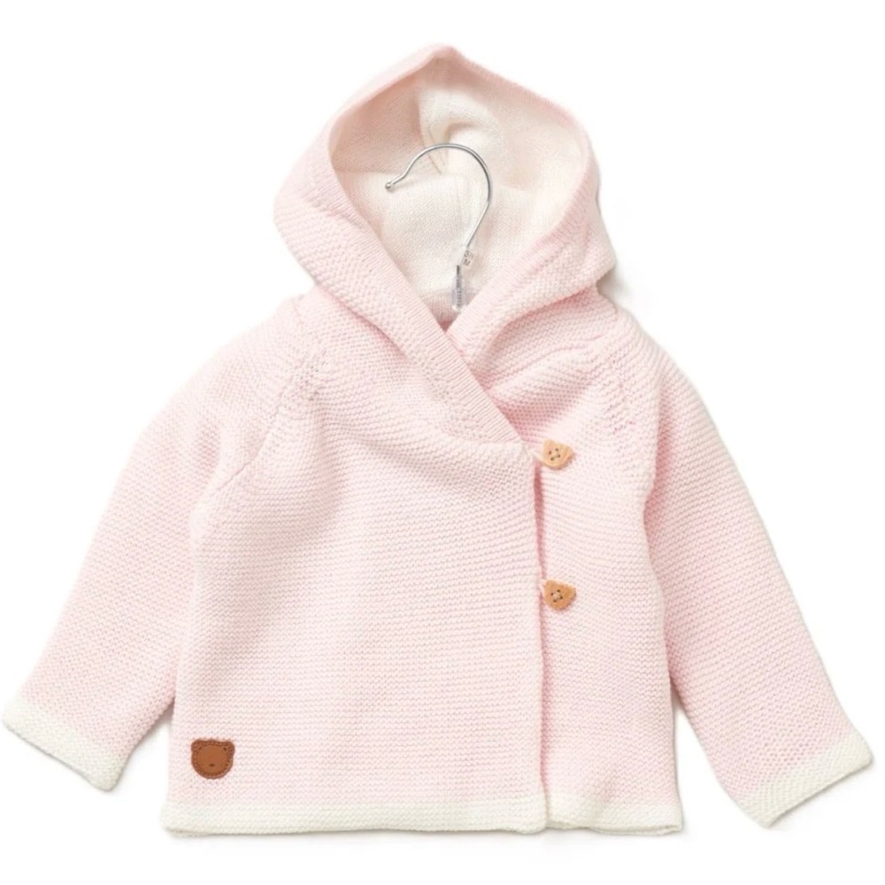 Pink Hooded Baby Cardigan
